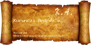 Kurunczi András névjegykártya